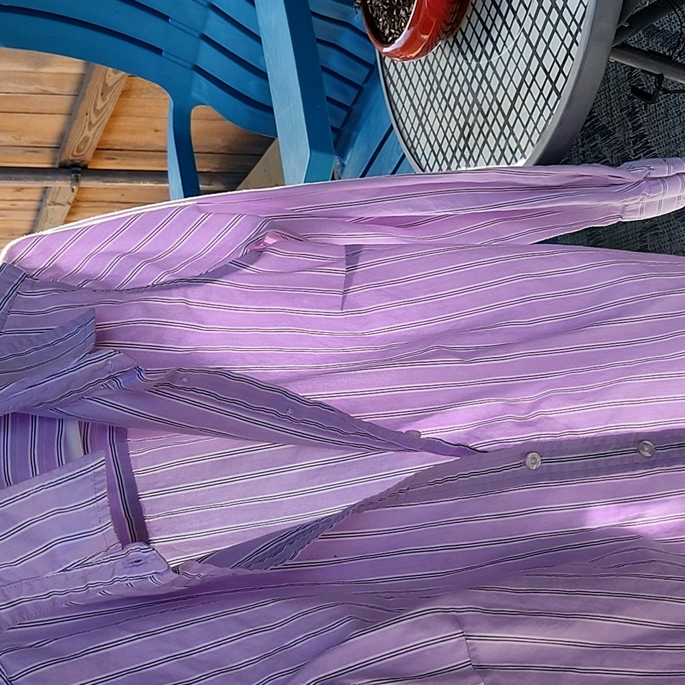 Izod lilac striped button